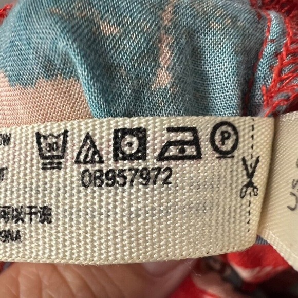 Free People Intimately Small heat wave maxi dress red Blue Asymmetric Hem - Picture 10 of 10